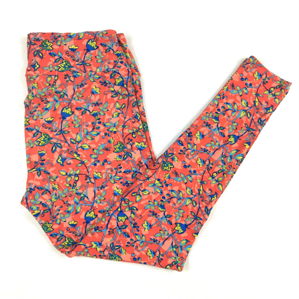 Leggings TC Tall Curvy Blue Yellow Flower Floral